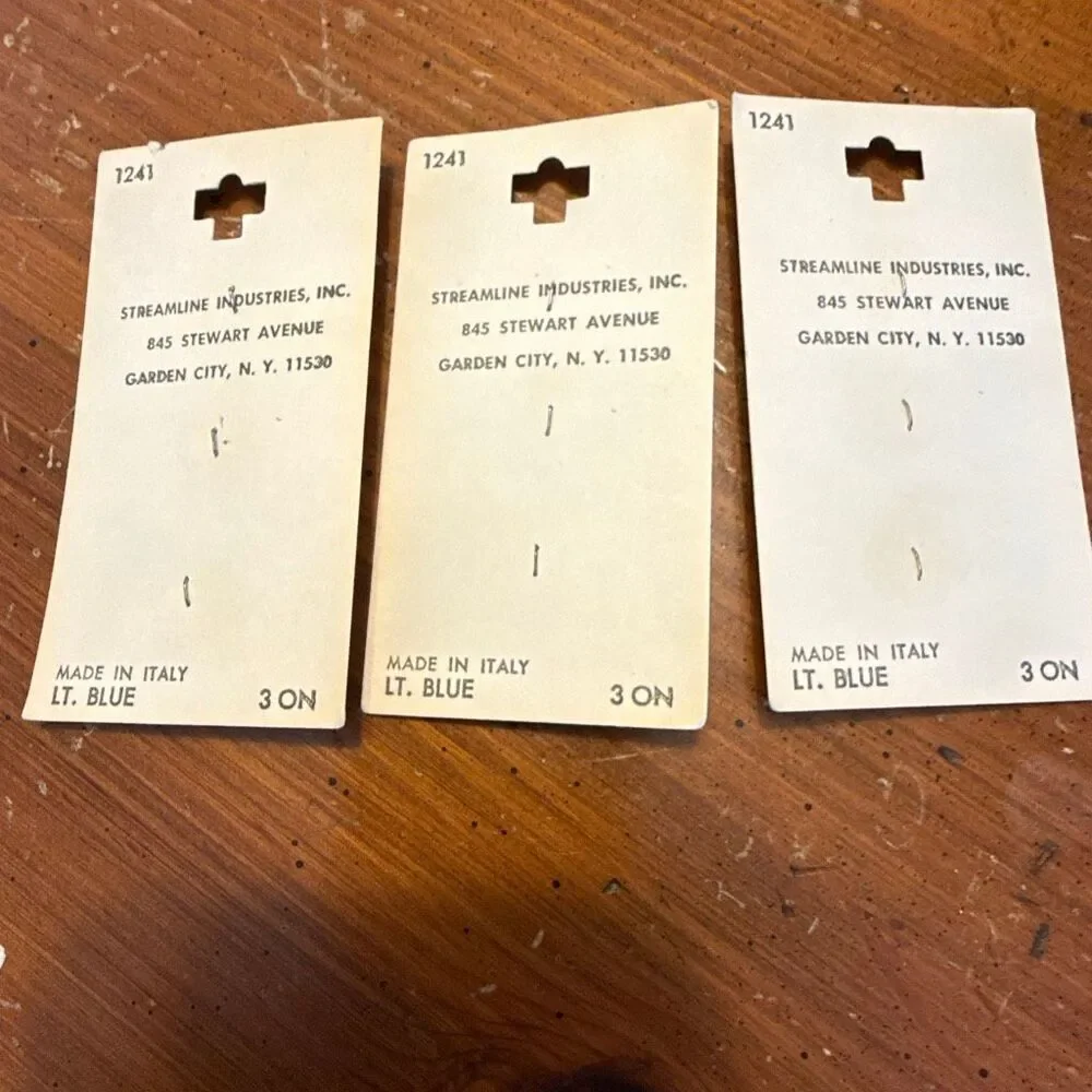Vintage Streamline Lt Blue Floral Buttons | Made in Italy | Size 18 7/16” | 9 Bu